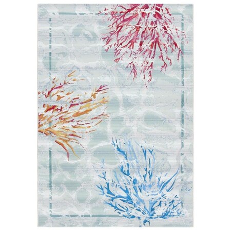 Safavieh 3 ft.-3 in. x 5 ft.-3 in. Barbados 500 Rectangle Area Rug Teal & White BAR535J-3